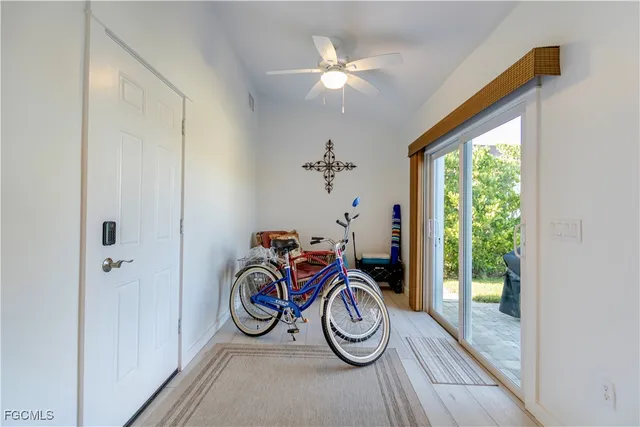 a view of a hallway with two washing machine