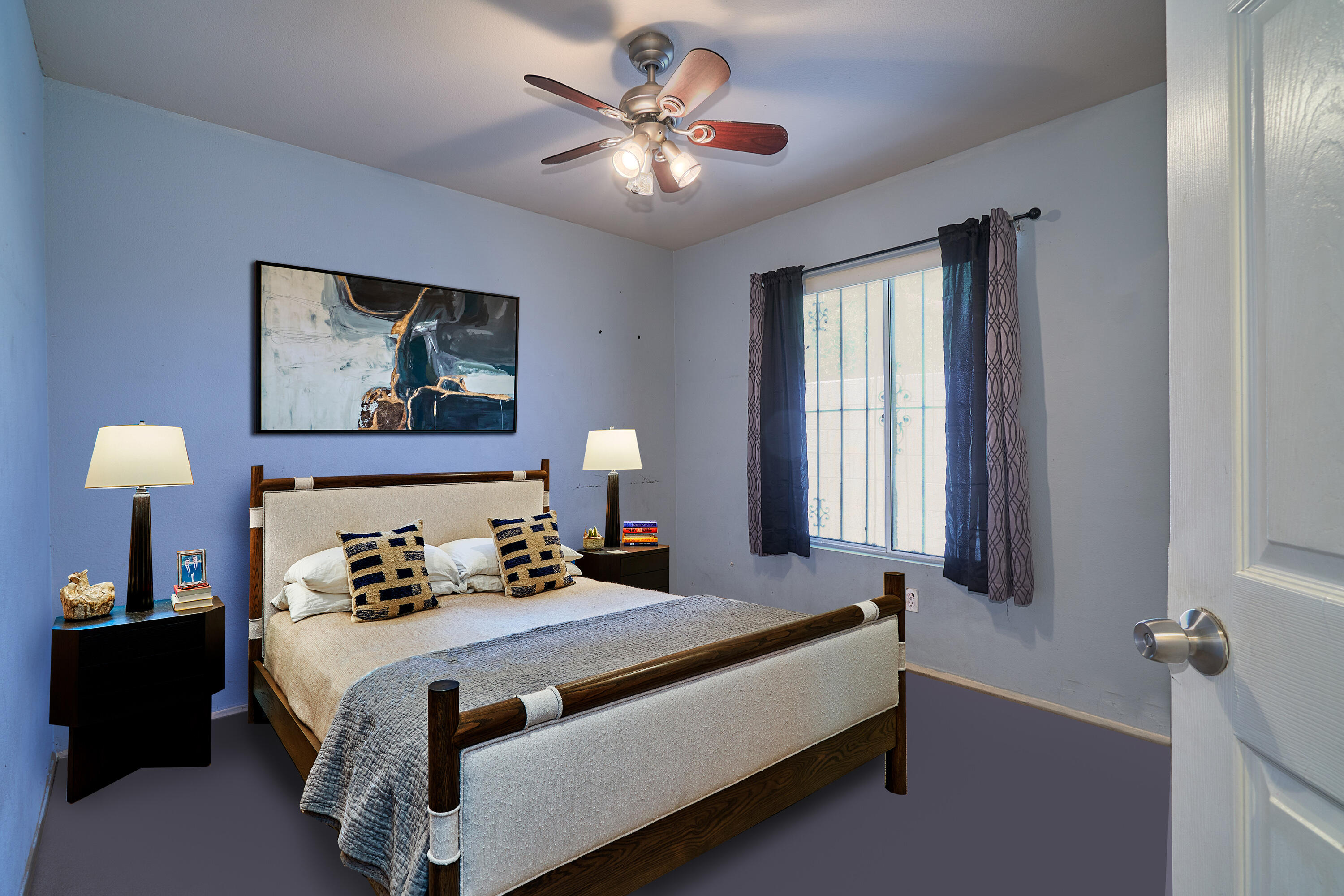 44146 Cassia Drive Indio, CA 92201 - Photo 17 of 20 a bedroom with a bed and a painting on the wall