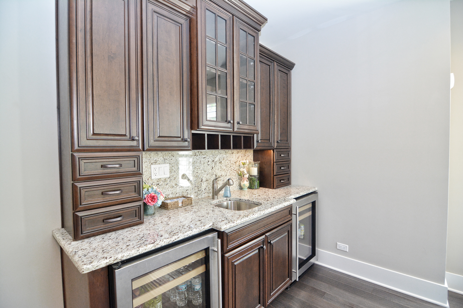 107 Stevens Street Geneva, IL 60134 - Photo 8 of 24 a bathroom with a granite countertop sink and a mirror