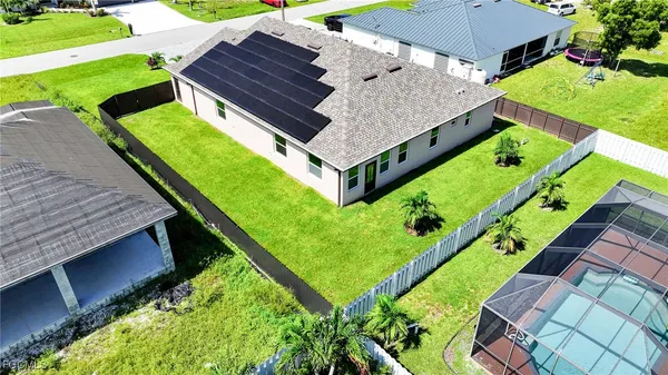 an aerial view of a house