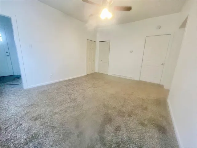 an empty room with an entryway