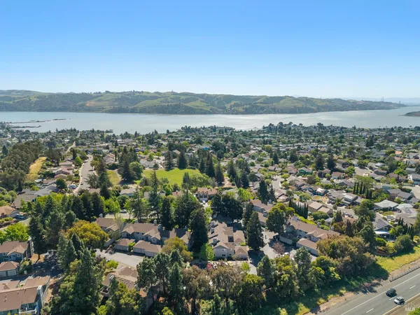 an aerial view of multiple house