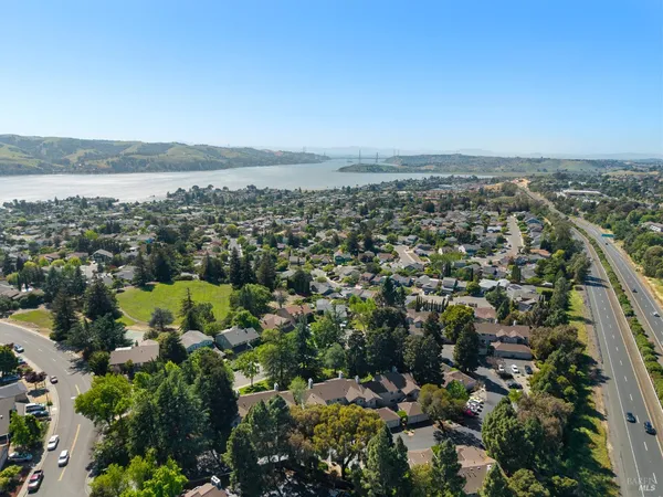 an aerial view of multiple house