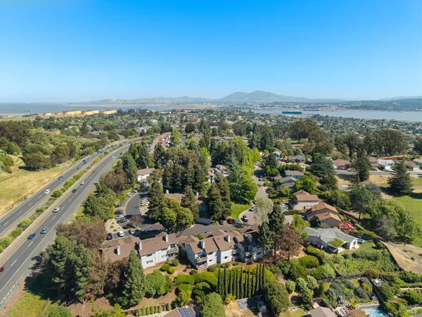 an aerial view of multiple house