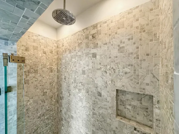 a bathroom with a shower