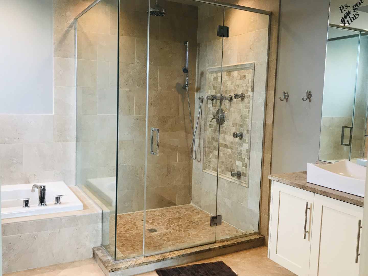 4029 South Ellis Avenue, Unit 5S Chicago, IL 60653 - Photo 25 of 31 a bathroom with a granite countertop sink and shower