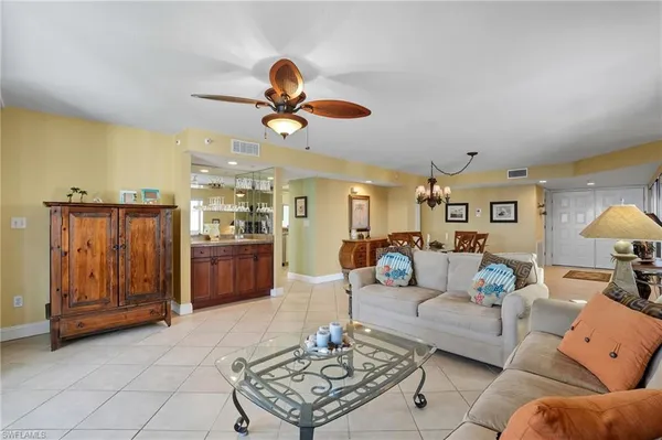 a living room with furniture