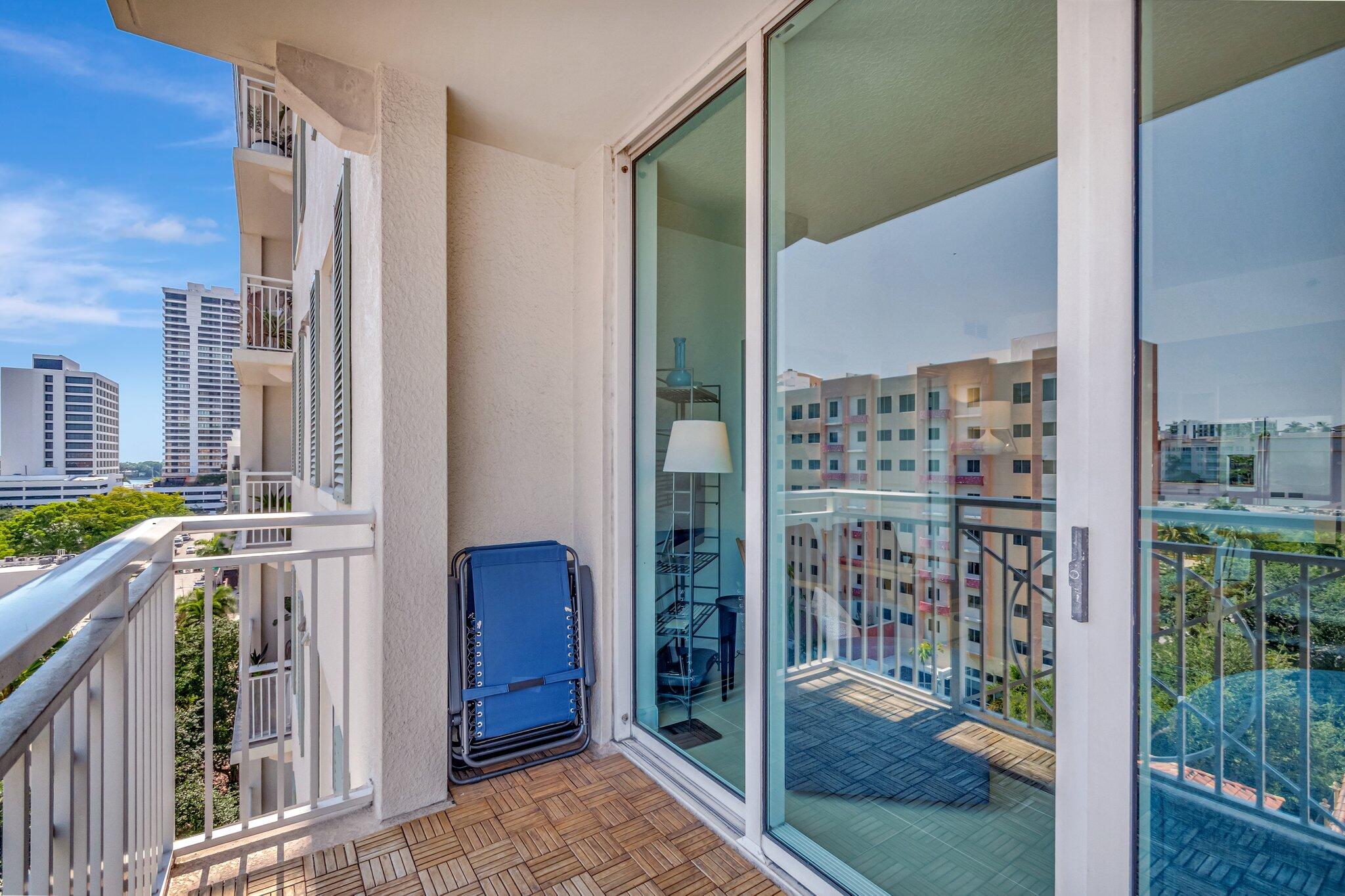 480 Hibiscus Street, Unit 709 West Palm Beach, FL 33401 - Photo 16 of 39 a view of balcony with a floor to ceiling window