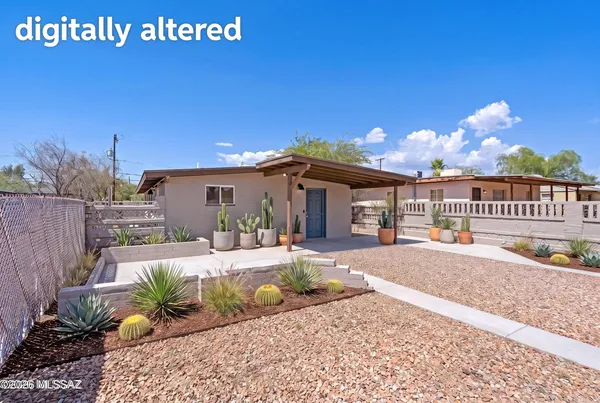 a view of a house with a patio