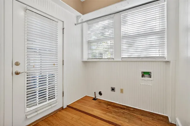 a view of a room that has a window