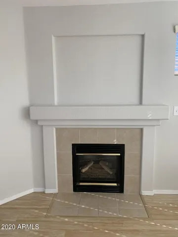 a close view of a fireplace