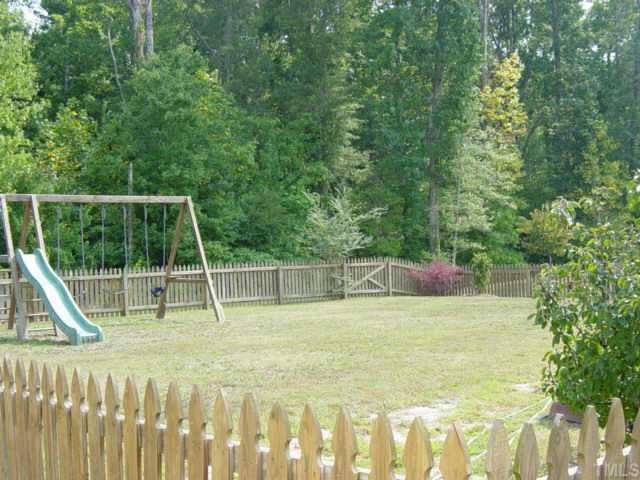 116 Saddle River Road Apex, NC 27502 - Photo 8 of 10 Your children will enjoy this large, fenced-in backyard with playset. Pets have lots of room to run around, while being safe inside the fenced area. This is definitely the home for you and your family!