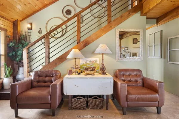 a room with furniture