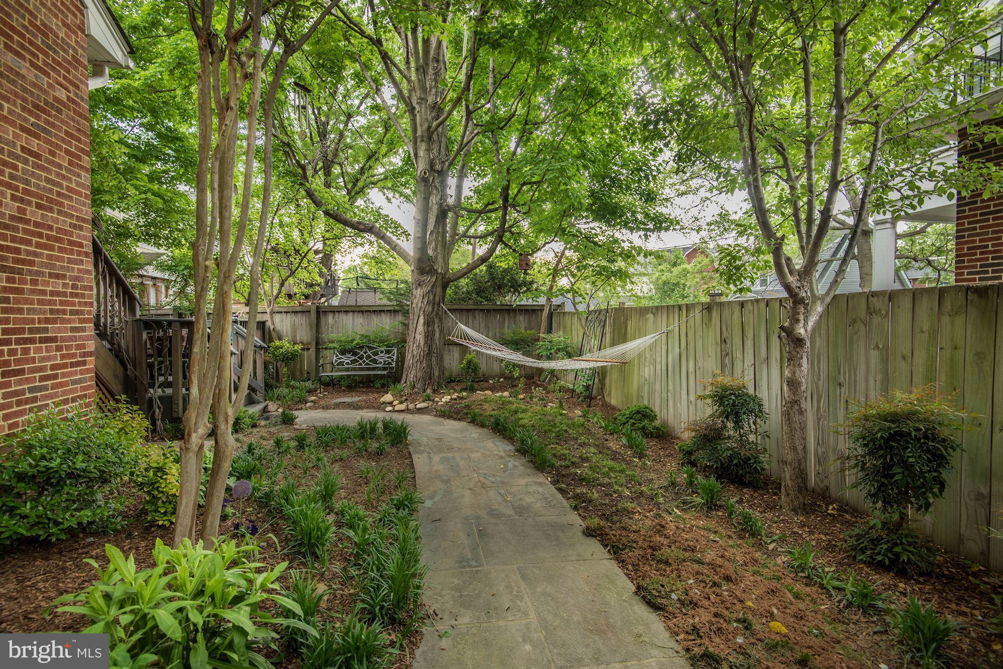 407 Russell Road Alexandria, VA 22301 - Photo 28 of 30 Side of house with sidewalk and hammock