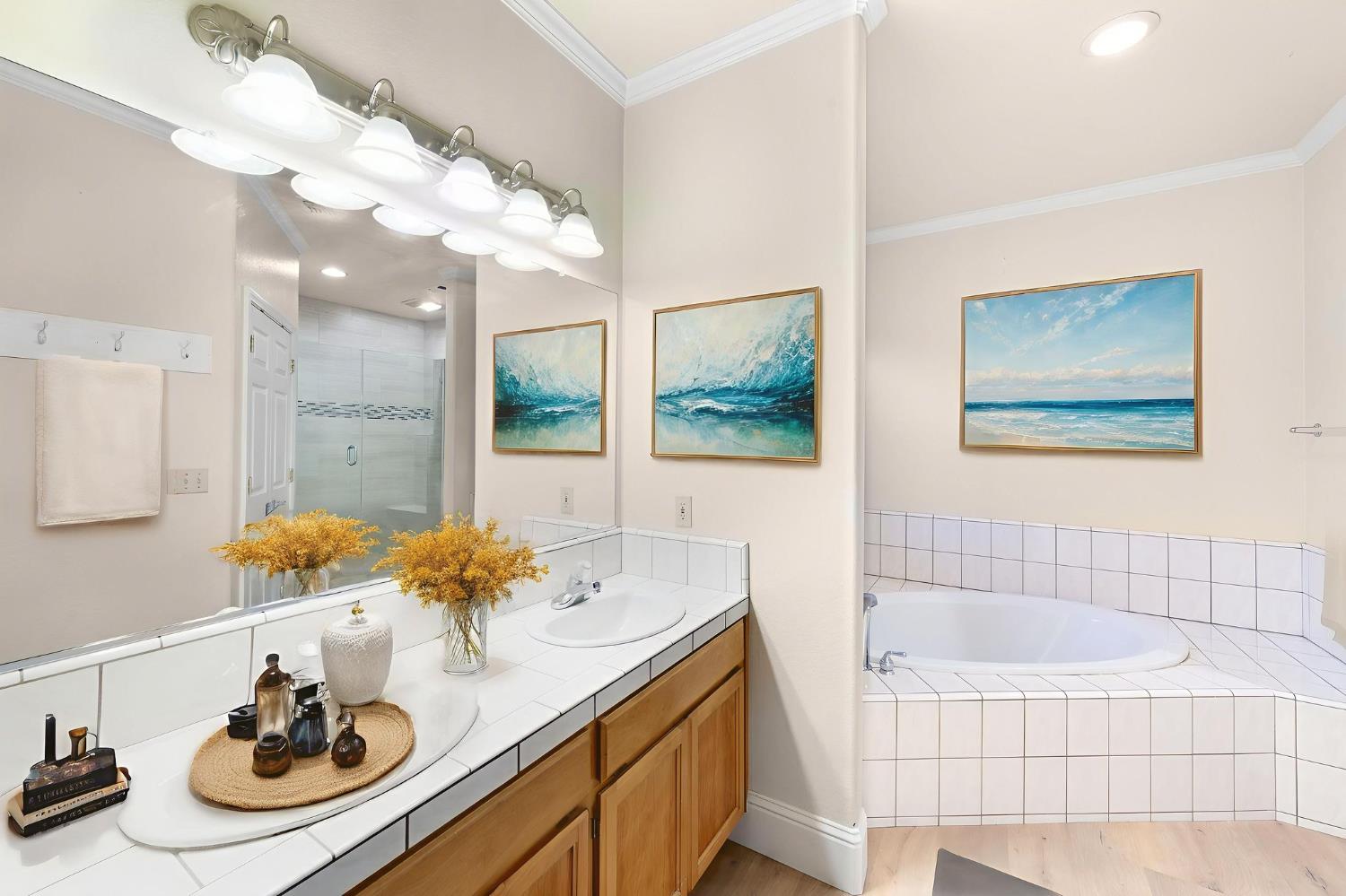 1261 Jurgens Road Rescue, CA 95672 - Photo 18 of 74 a bathroom with a tub sink and mirror