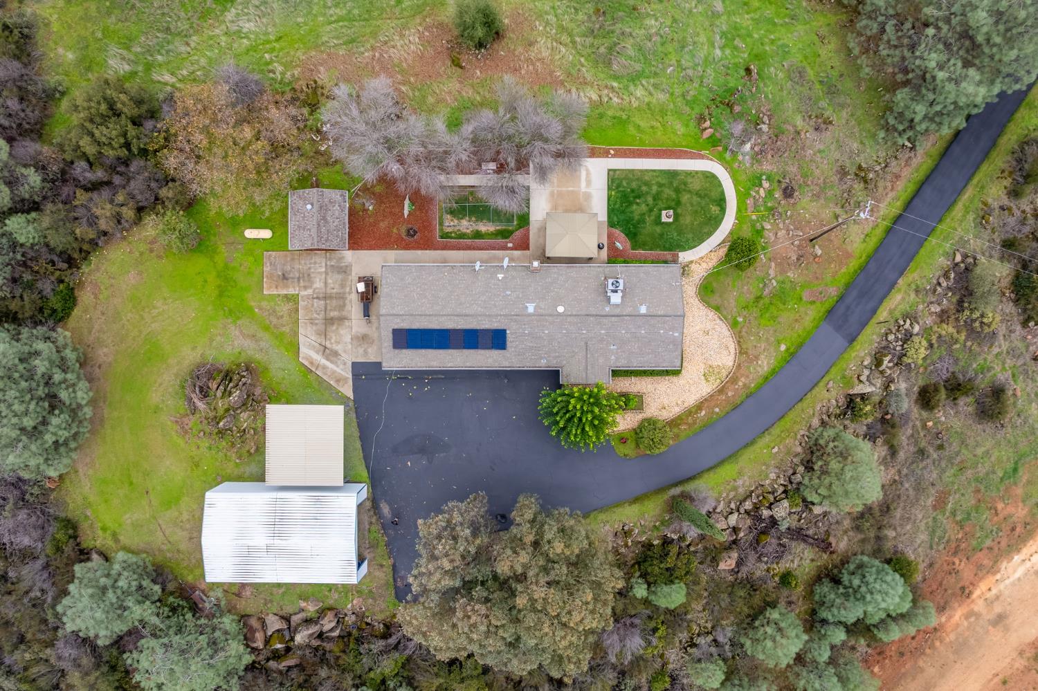 1261 Jurgens Road Rescue, CA 95672 - Photo 67 of 74 an aerial view of a house with a yard