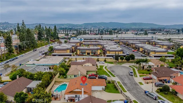an aerial view of a city