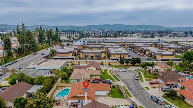 an aerial view of a city