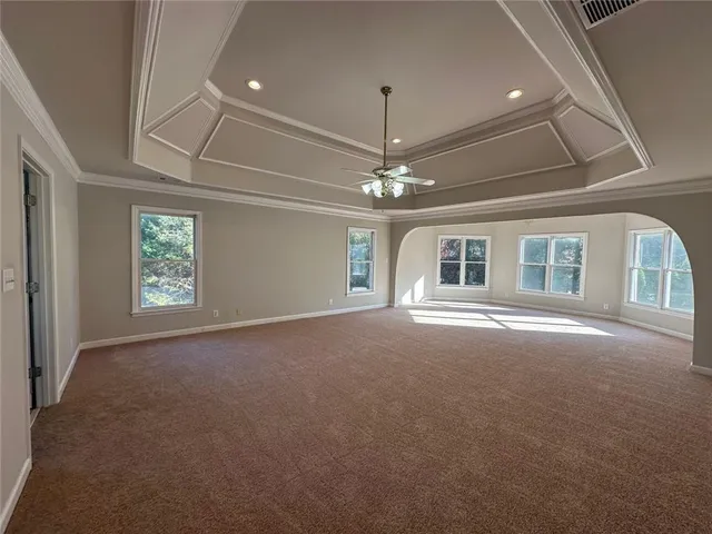 a view of a livingroom with a chandelier