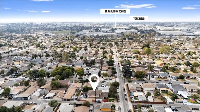 an aerial view of a city