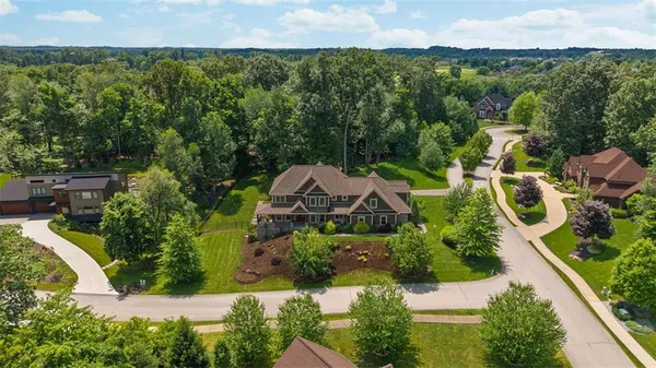 an aerial view of a house