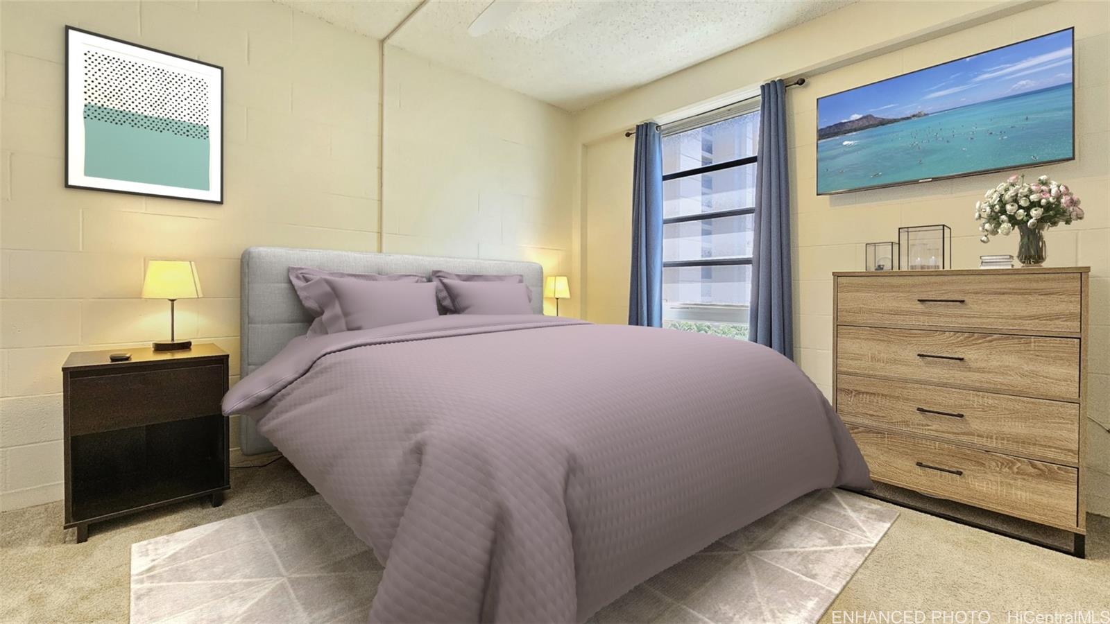955 Ala Lilikoi Street, Unit 502 Honolulu, HI 96818 - Photo 9 of 21 a bedroom with a bed and a dresser