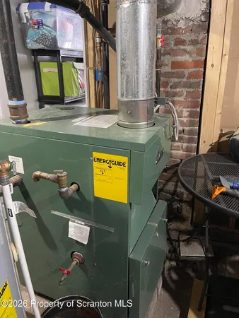 a close view of water heater room