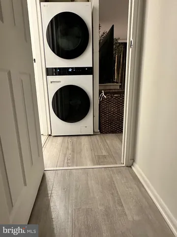 a view of a washer and dryer in a room