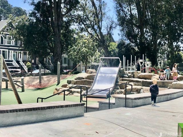 a front view of building with outdoor space