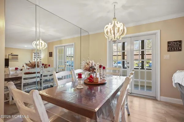 a view of a dining room and livingroom view