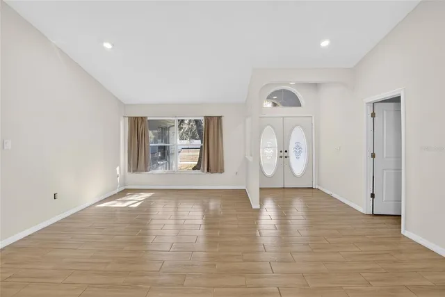 a view of an empty walk in closet