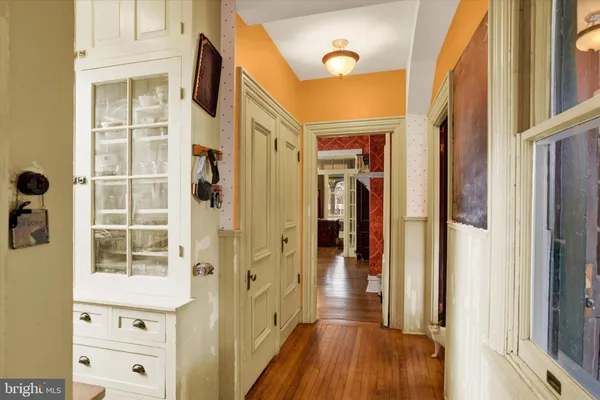 a view of a bathroom with a glass door