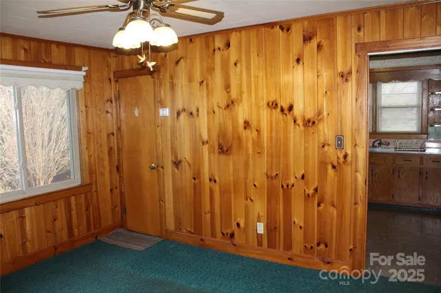 a view of a bathroom with a door