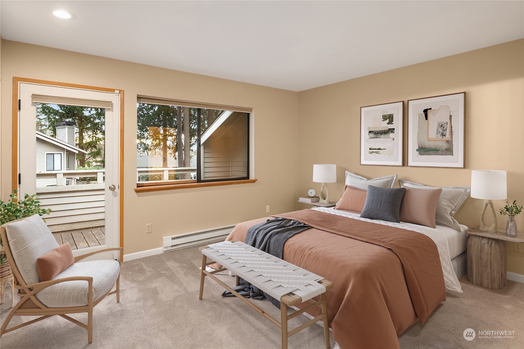9009 Avondale Road Northeast, Unit R 235 Redmond, WA 98052 - Photo 3 of 24 a bedroom with a bed and wooden floor