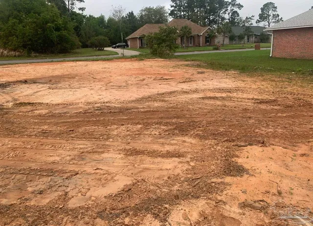 a backyard of a house with lots of green space