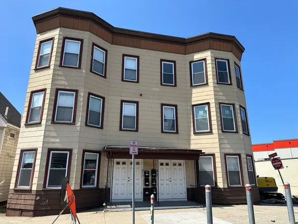 a front view of a building