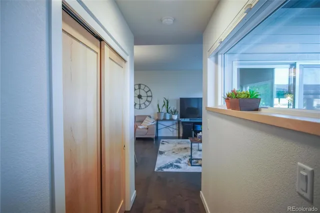 a view of living room with furniture and a potted plant