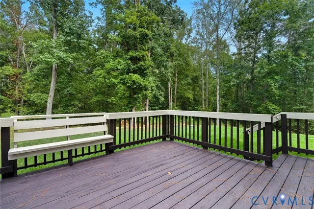 a view of deck with a wooden floor