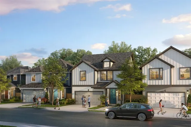 a car parked in front of a house