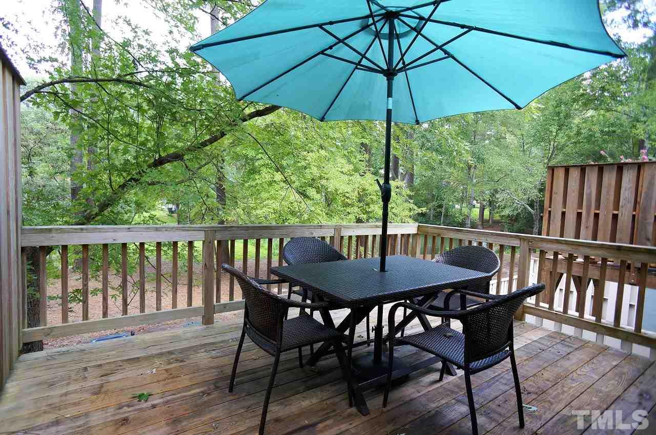 5803 Mapleridge Road Raleigh, NC 27609 - Photo 8 of 23 a view of balcony with furniture and umbrella