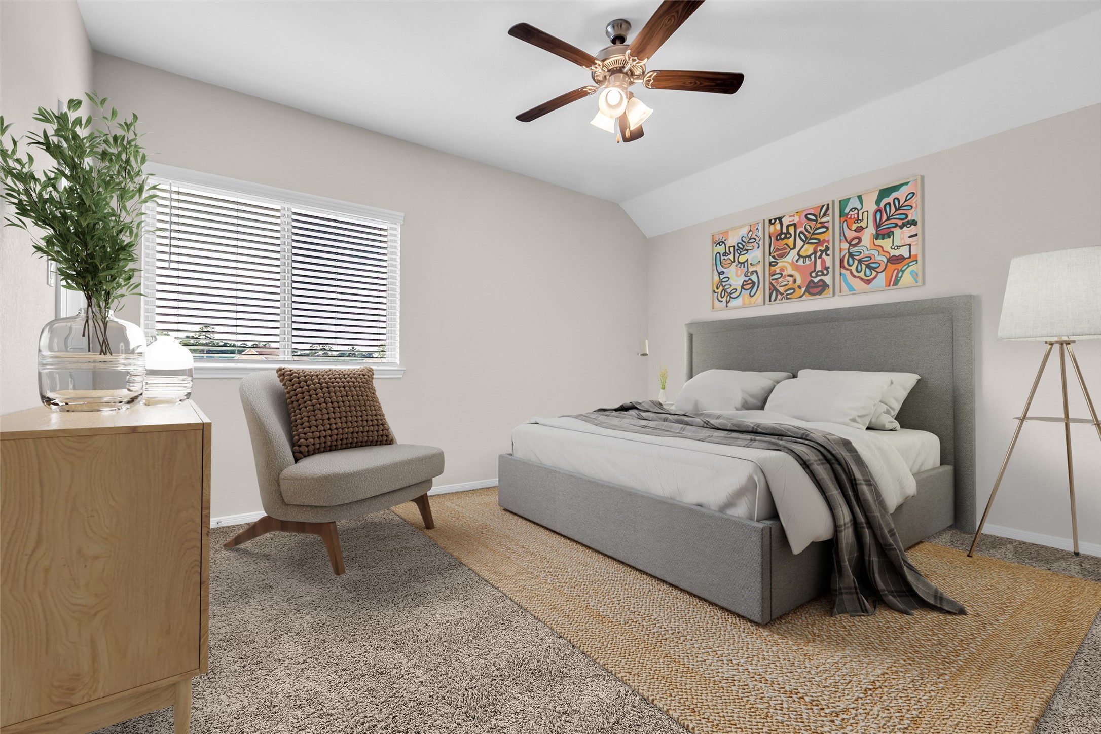 14304 Prospect Park Lane Conroe, TX 77384 - Photo 30 of 38 a bedroom with a bed and a chandelier