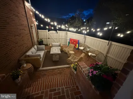 a view of a balcony with chair