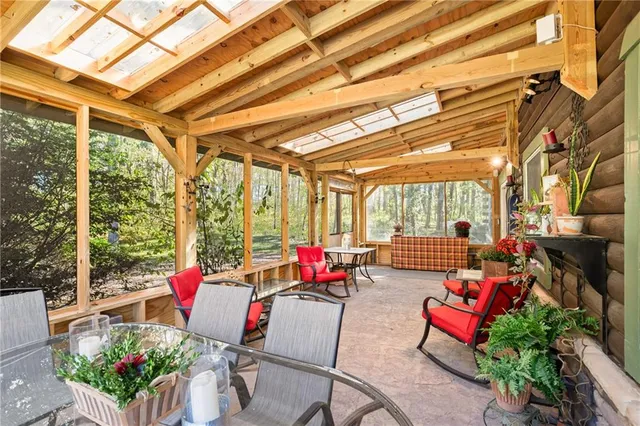 a view of outdoor seating