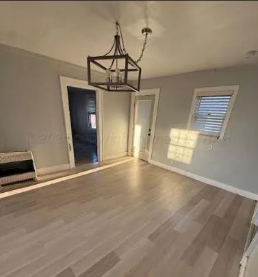 a view of a livingroom with a window