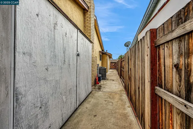 a view of a wooden door with a stairs