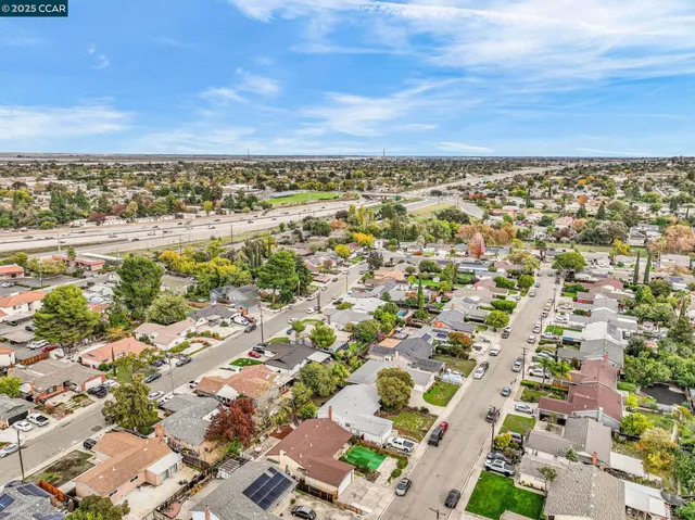 an aerial view of multiple house