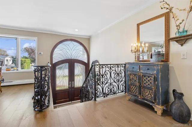 a view of an entryway with a door