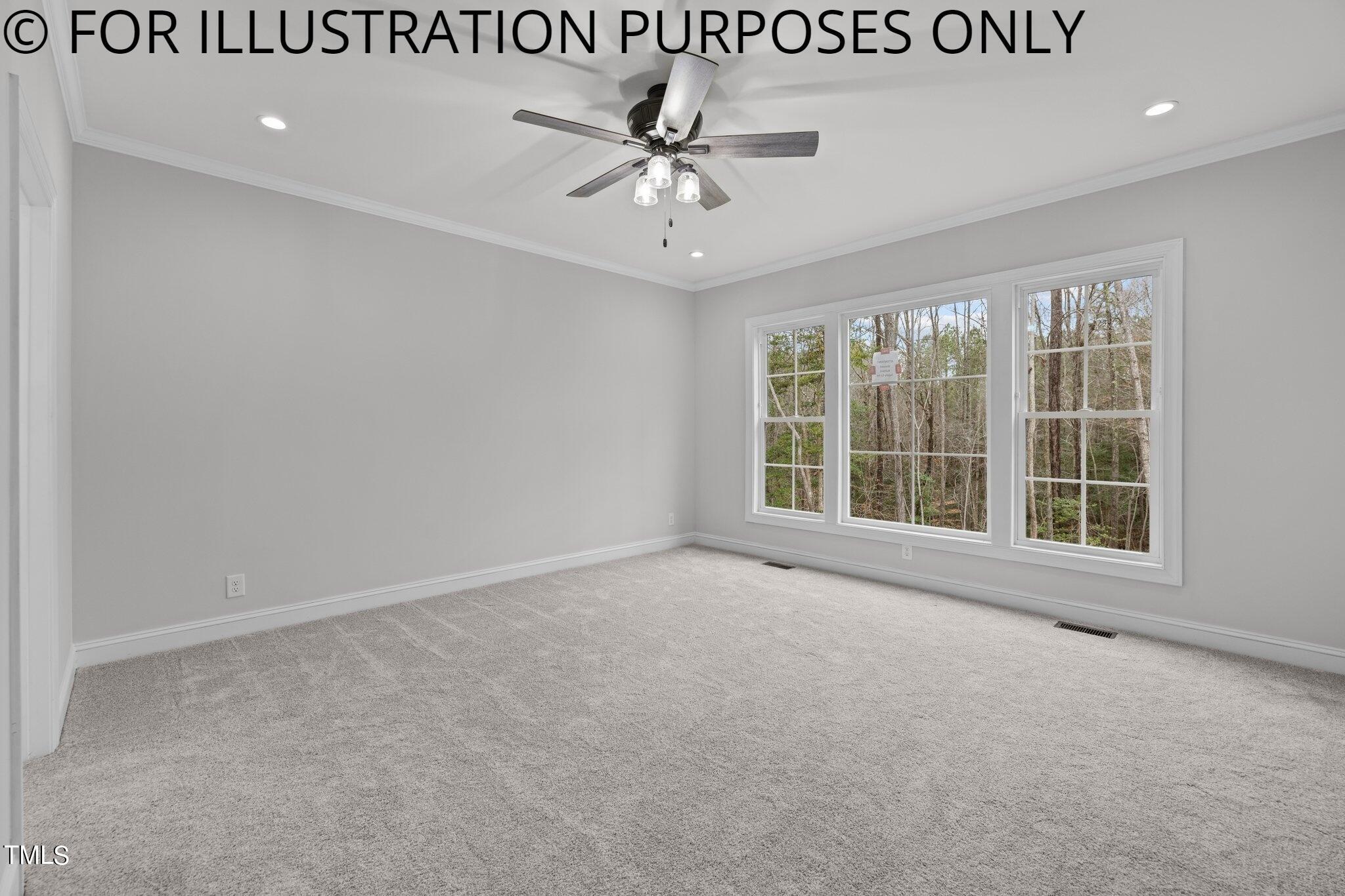 622 Sherron Road Durham, NC 27703 - Photo 10 of 22 an empty room with windows and ceiling fan