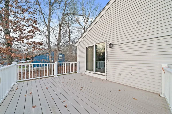 a view of a wooden deck
