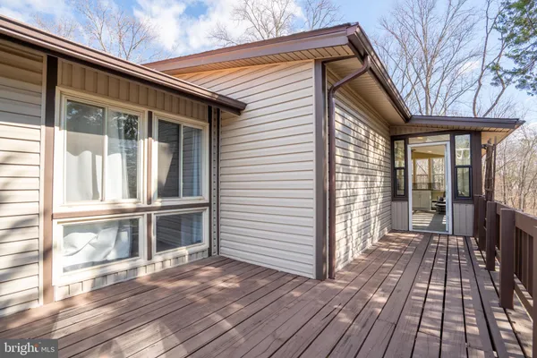 a view of a wooden deck